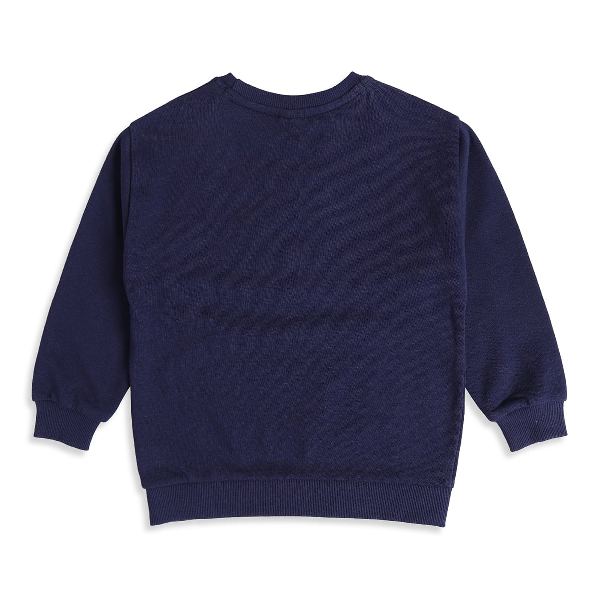Boys Navy Blue Cotton Blend Bear Applique Sweatshirt Full Sleeve Casual Wear