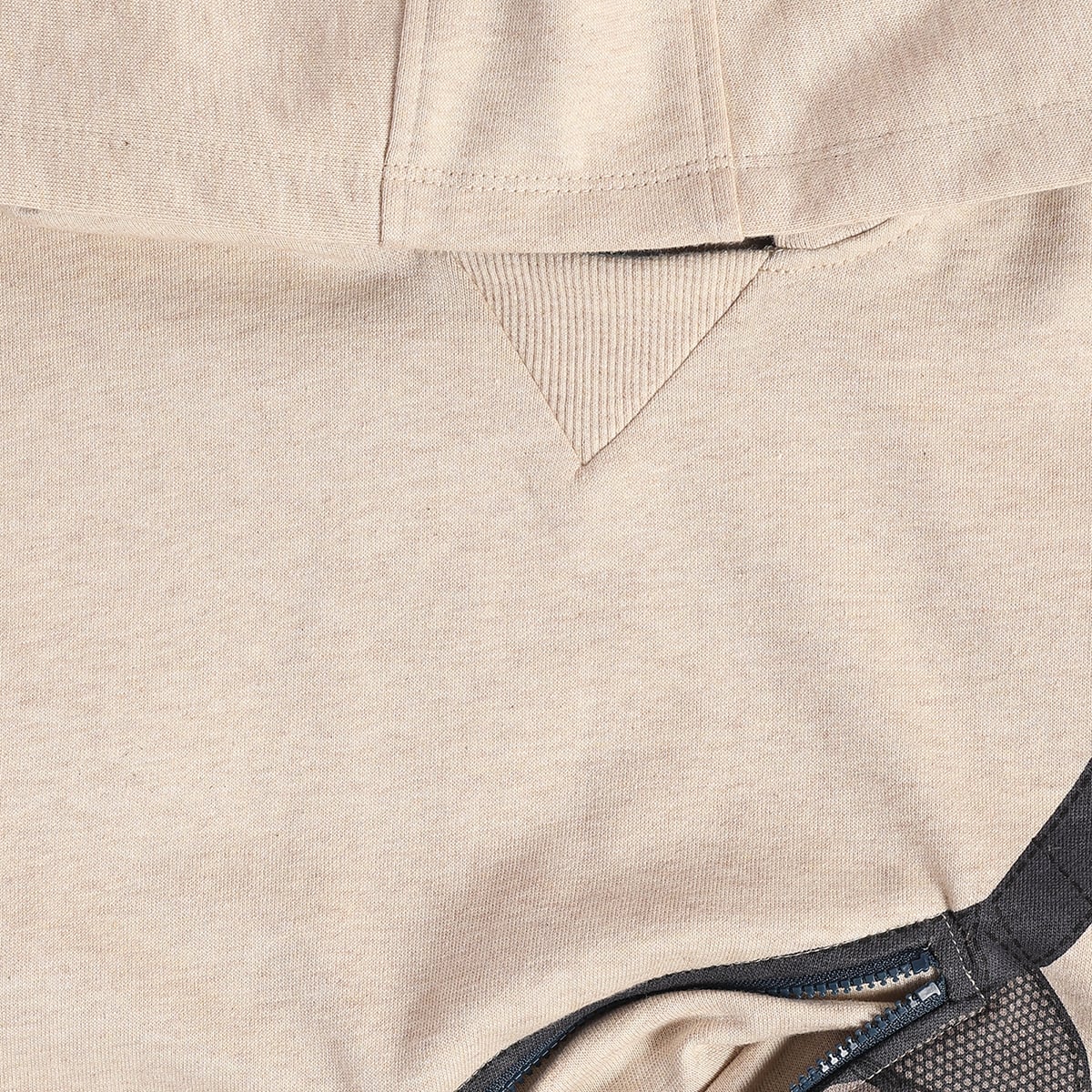 Boys Beige Cotton Blend Hooded Sweatshirt with Crossbody Zip Pocket Casual Wear