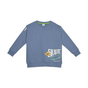 Boys Blue Cotton Skate Graphic Sweatshirt Regular Fit Casual Kids Sweatshirt
