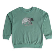 Boys Sage Green Cotton Blend Bear Sweatshirt Regular Fit Casual Wear