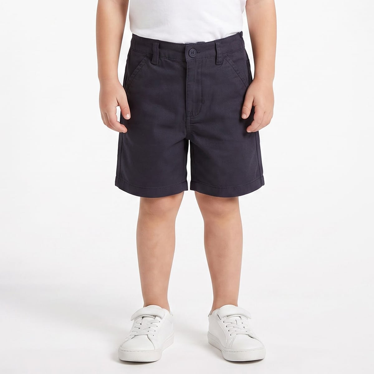 Baby Boys Navy Blue Cotton Solid Shorts Regular Fit Casual Wear