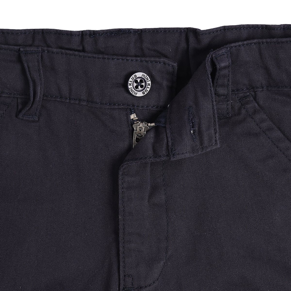 Baby Boys Navy Blue Cotton Solid Shorts Regular Fit Casual Wear
