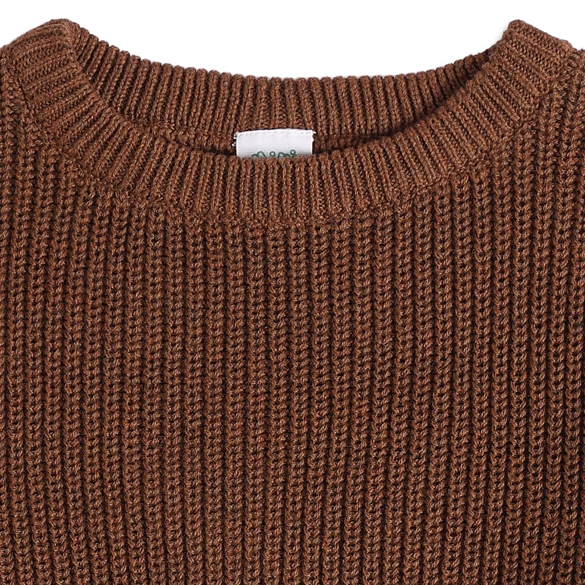 Baby Boys Brown Cotton Blend Solid Knitted Sweater Regular Fit Casual Wear