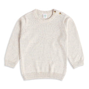 Baby Boys Off-White Cotton Blend Speckled Knitted Sweater Regular Fit Casual Wear