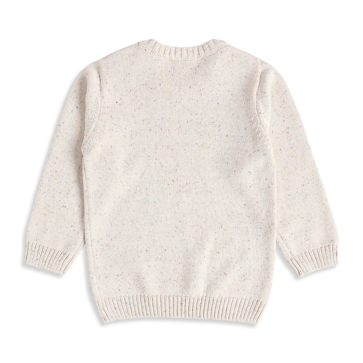Baby Boys Off-White Cotton Blend Speckled Knitted Sweater Regular Fit Casual Wear