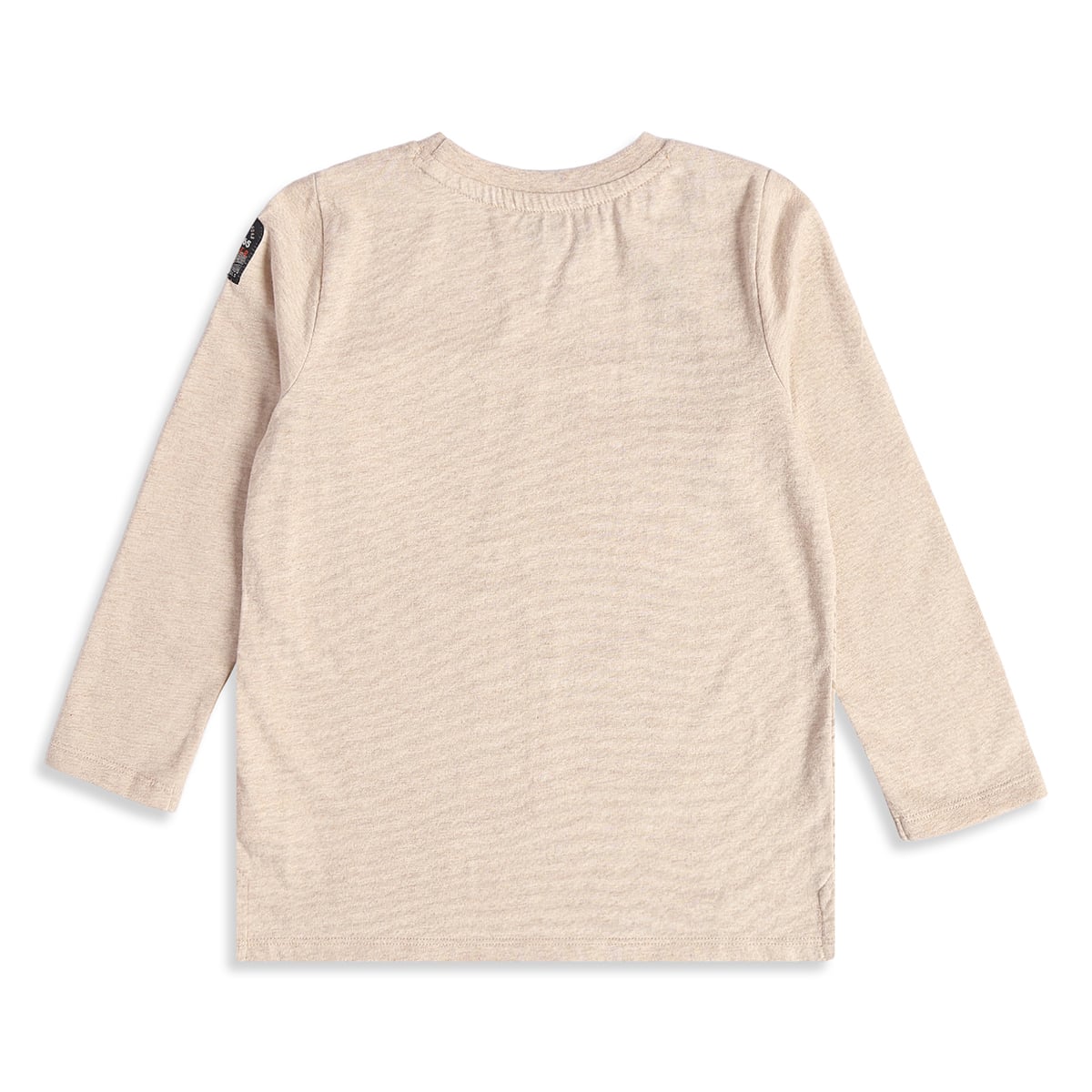 Boys Beige Cotton Adventure Graphic T Shirt Full Sleeve Casual Wear