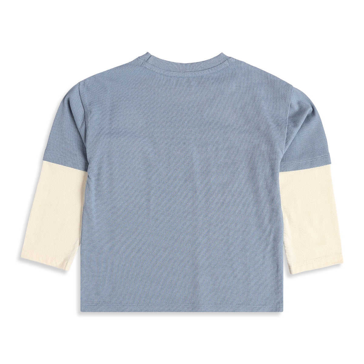 Boys Blue and Cream Cotton Skate Graphic T-Shirt Regular Fit Casual Kids T-Shirt