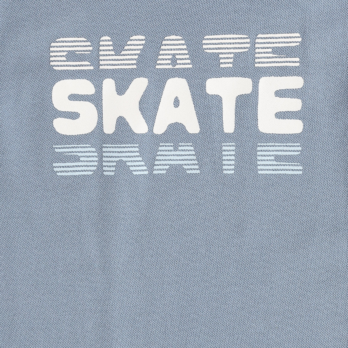 Boys Blue and Cream Cotton Skate Graphic T-Shirt Regular Fit Casual Kids T-Shirt