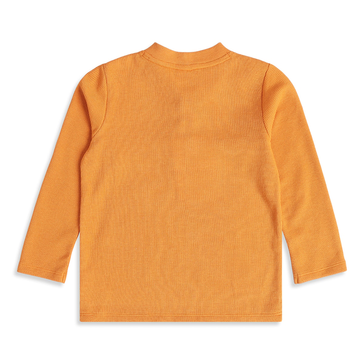 Baby Boys Mustard Cotton Blend Textured Henley T-Shirt Regular Fit Casual Wear