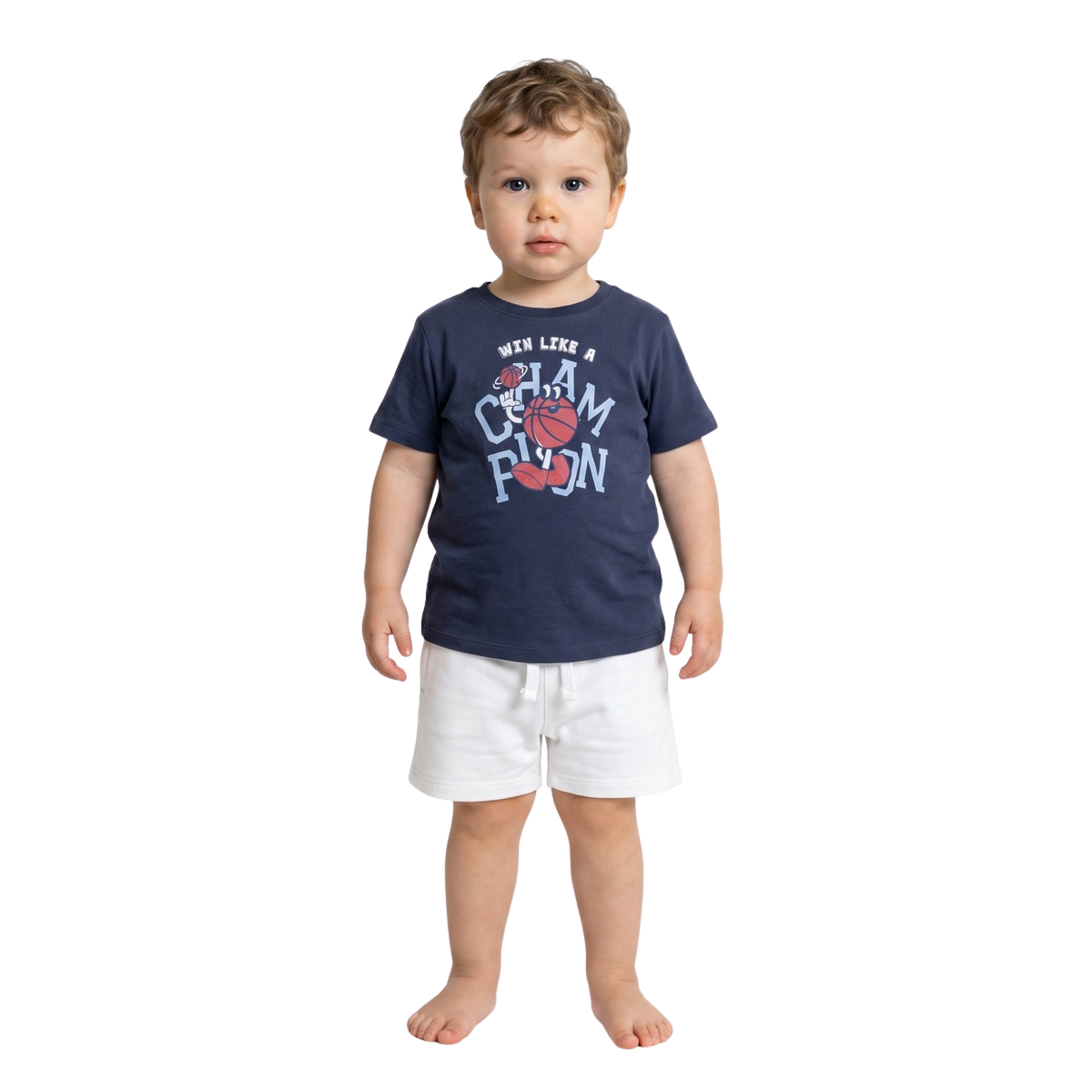 Boys Navy Blue Cotton Basketball Graphic T Shirt Casual Kids T Shirt