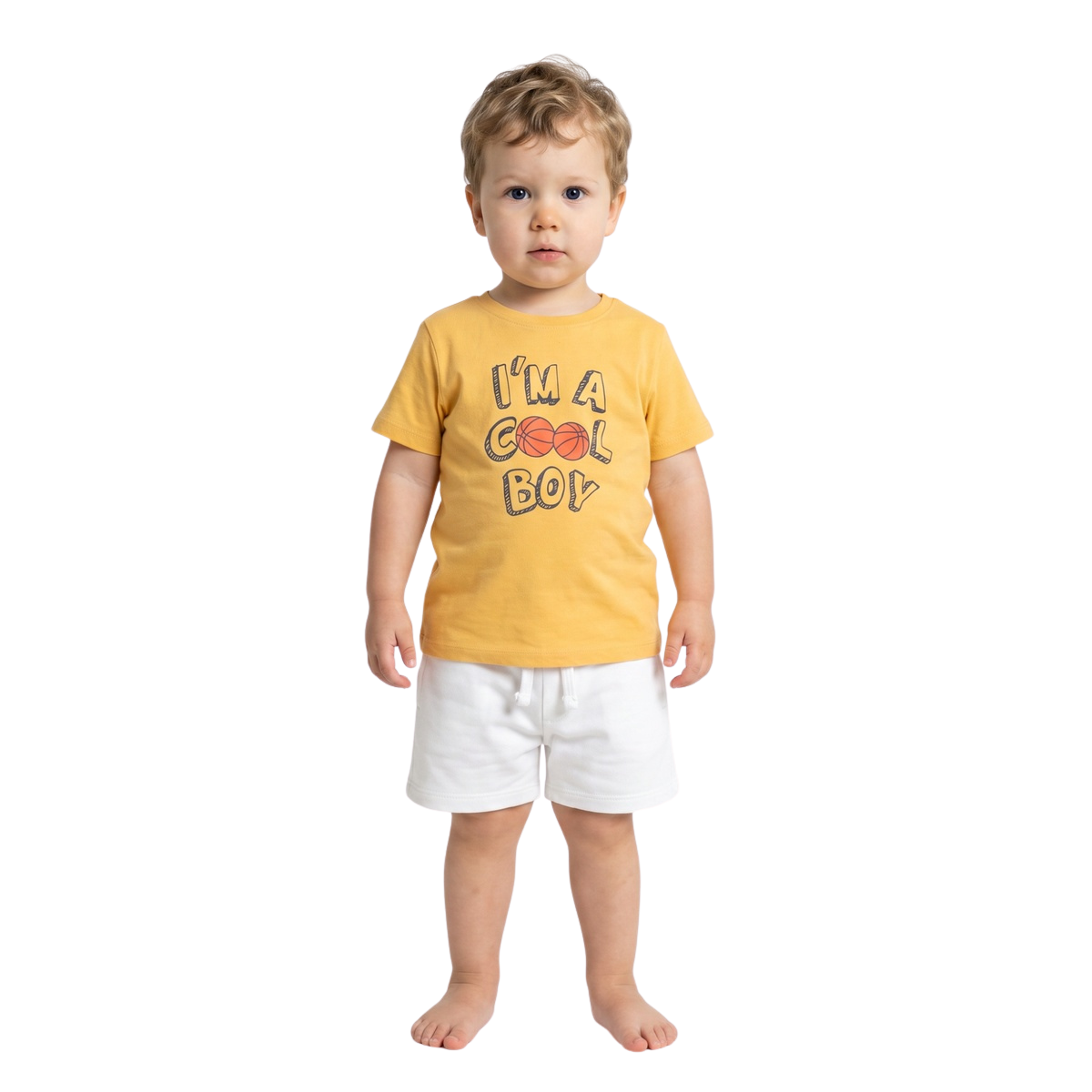 Boys Mustard Yellow Basketball Graphic T Shirt Casual Kids T Shirt