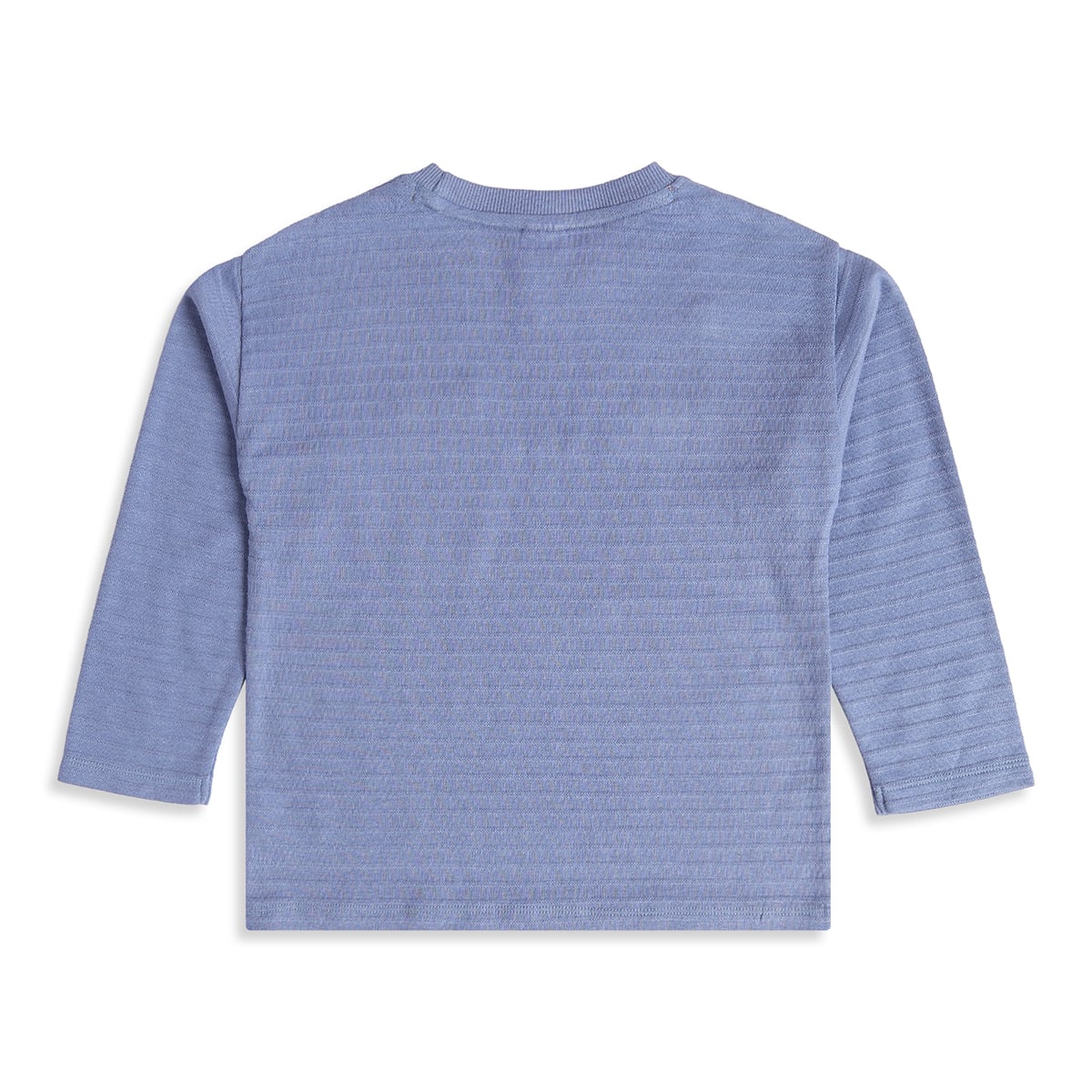 Baby Boys Blue Cotton Blend Textured Chest Pocket T-Shirt Regular Fit Casual Wear