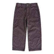 Baby Boys Dark Grey Cotton Blend Solid Corduroy Pant Regular Fit Casual Wear