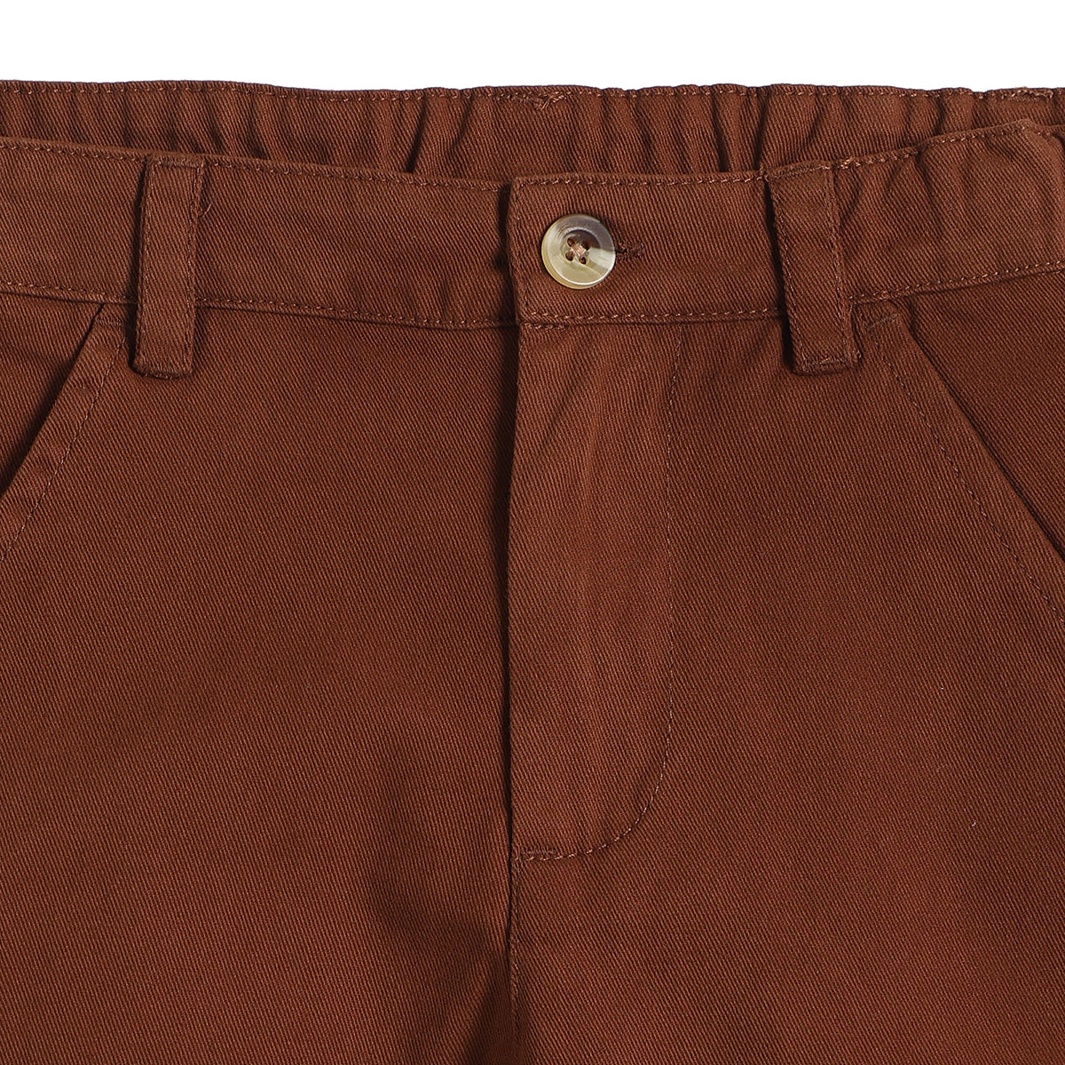 Boys Brown Cotton Wide-Leg Pants for Casual Wear
