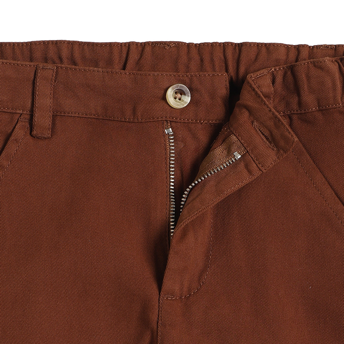 Boys Brown Cotton Wide-Leg Pants for Casual Wear