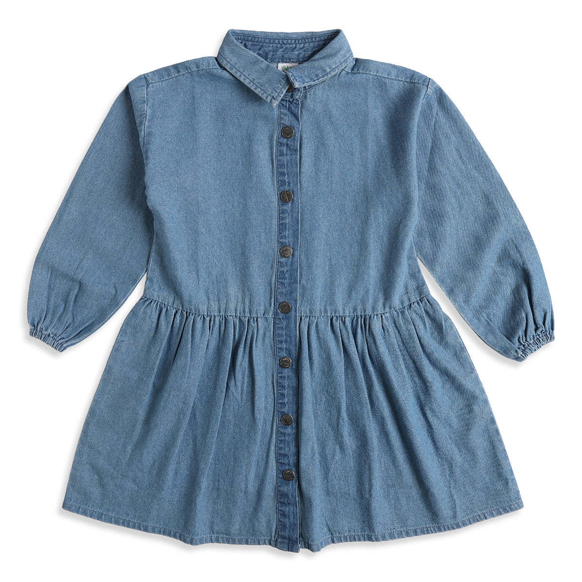 Baby Girls Blue Denim Dress Regular Fit .