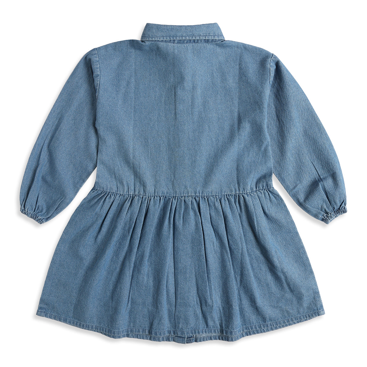 Baby Girls Blue Denim Dress Regular Fit .