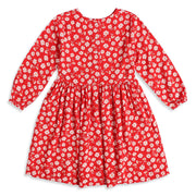 Baby Girls Red Cotton Floral Printed Dress Regular Fit Casual Wear