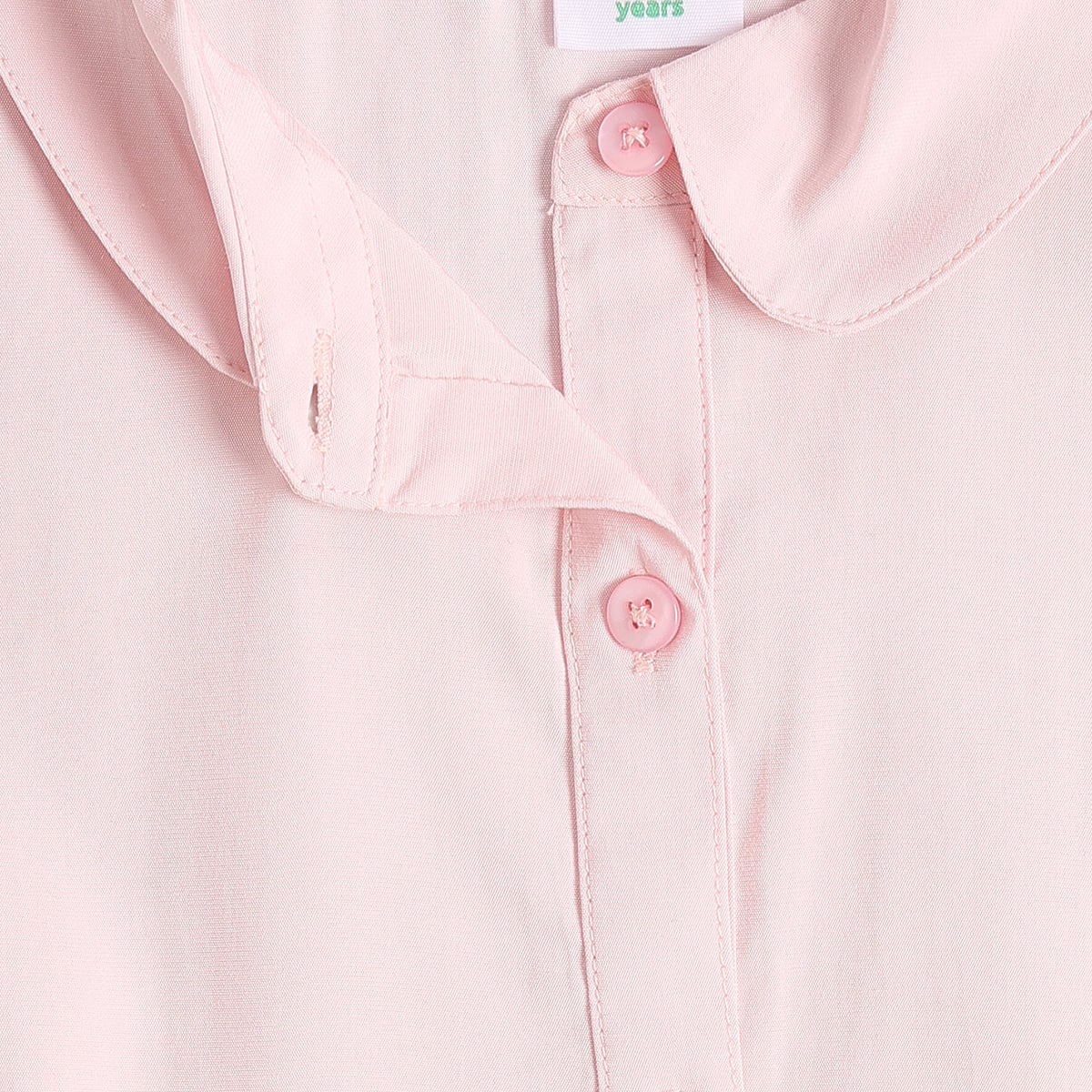 Baby Girls Pink Cotton Blend Solid Shirt Dress With Tie-Up Belt Regular Fit Casual Wear