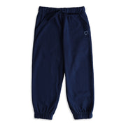 Girls Navy Blue Cotton Blend Joggers Regular Fit Casual Wear