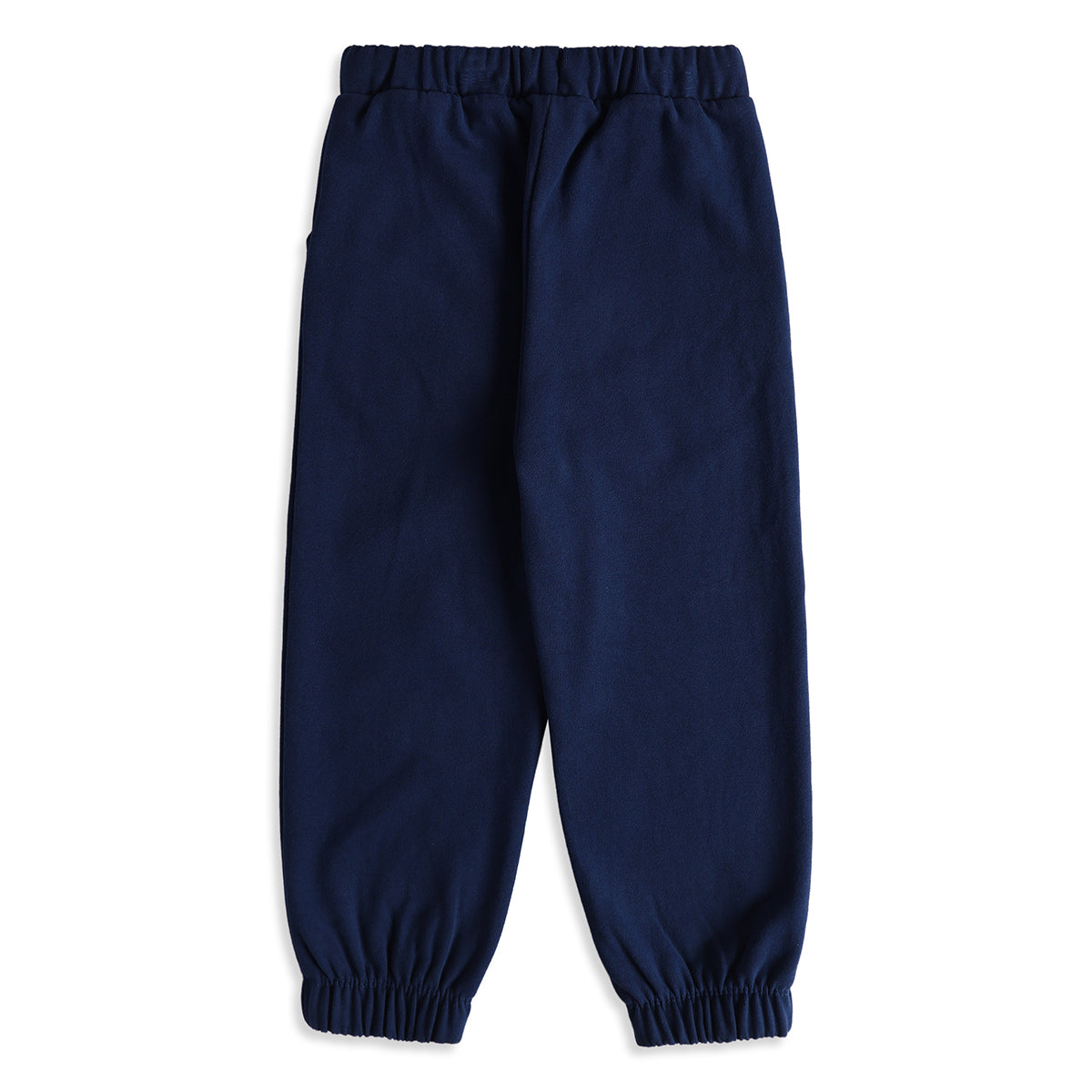 Girls Navy Blue Cotton Blend Joggers Regular Fit Casual Wear