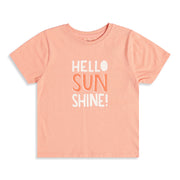 Girls Peach Cotton Slogan Graphic T-Shirt Regular Fit Casual Kids T-Shirt