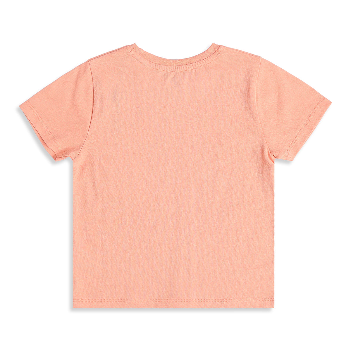 Girls Peach Cotton Slogan Graphic T-Shirt Regular Fit Casual Kids T-Shirt