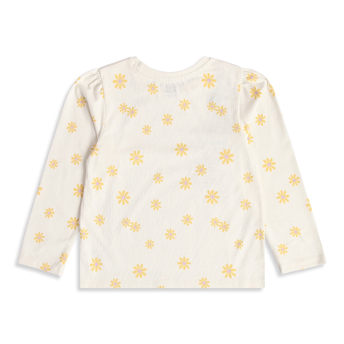 Baby Girls Off White Cotton Blend Floral Print T Shirt Regular Fit