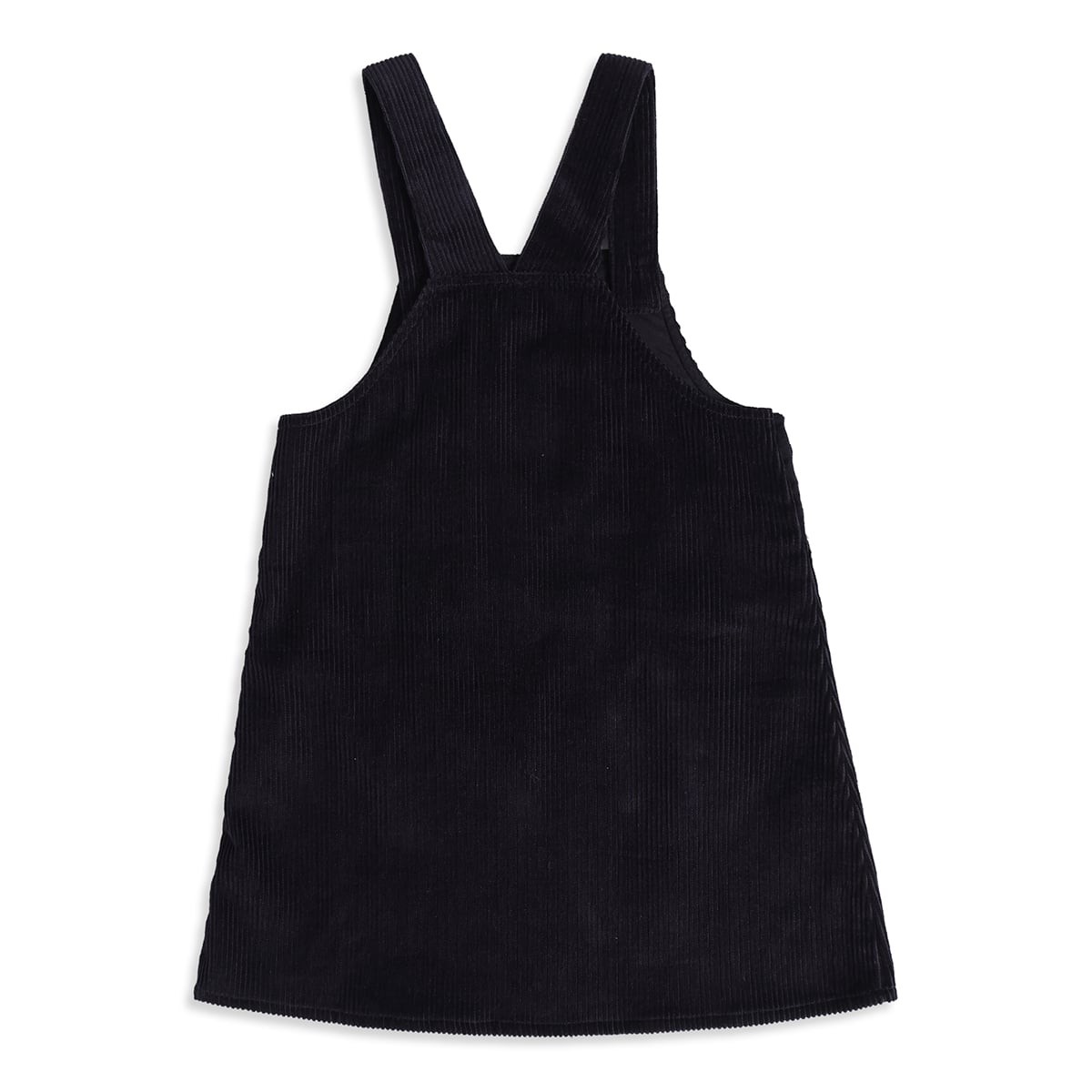 Baby Girls Black and White Cotton Blend Floral Embroidered Pinafore Set Regular Fit Casual Wear