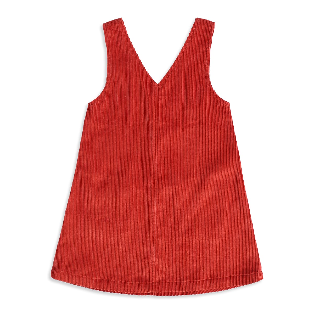 Baby Girls Red and White Striped Floral Embroidered Pinafore Set