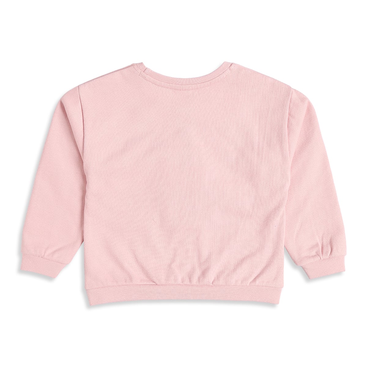Baby Girls Pink Cotton Blend Floral Print Sweatshirt With 3D Butterfly Applique Regular Fit Casual Wear