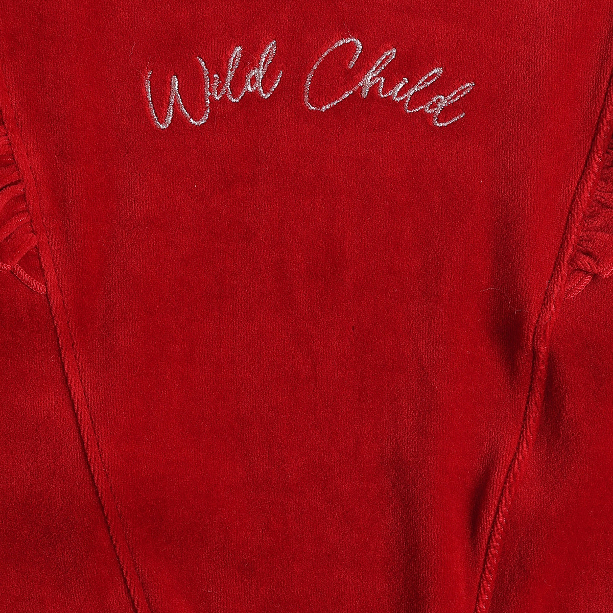 Baby Girls Red Velour Sweatshirt Regular Fit Casual Winter Top
