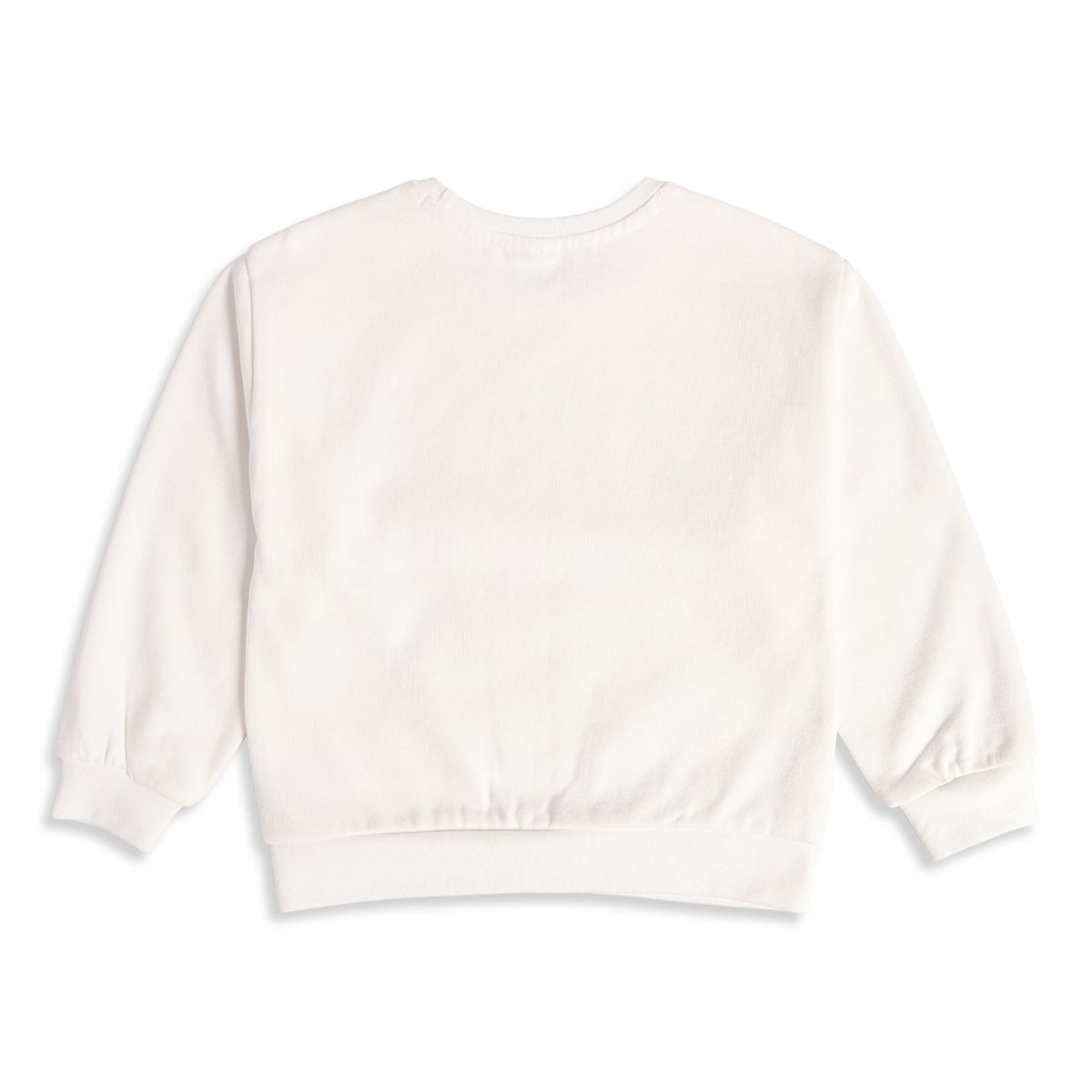 Girls White Cotton Blend Paris Applique Sweatshirt Full Sleeve Casual Wear