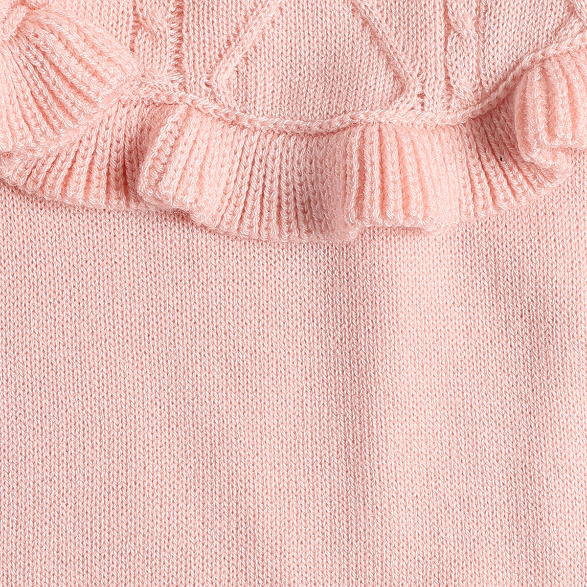 Baby Girls Pink Acrylic Blend Cable Knit Sweater Regular Fit Winter Wear