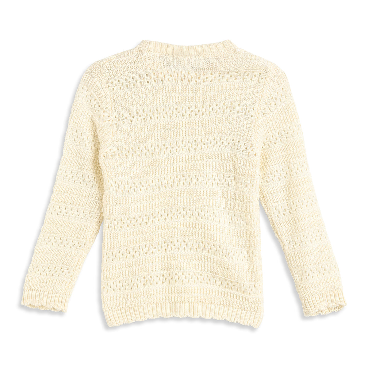 Baby Girls Cream Knit Top Regular Fit Winter Top