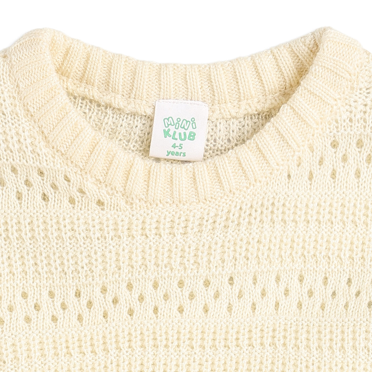 Baby Girls Cream Knit Top Regular Fit Winter Top
