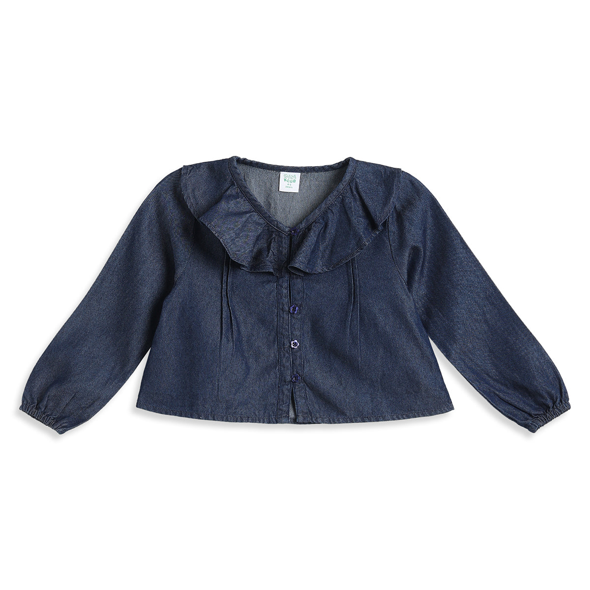 Baby Girls Dark Blue Denim Top Regular Fit .