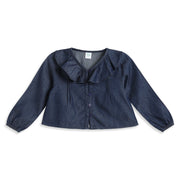 Baby Girls Dark Blue Denim Top Regular Fit .
