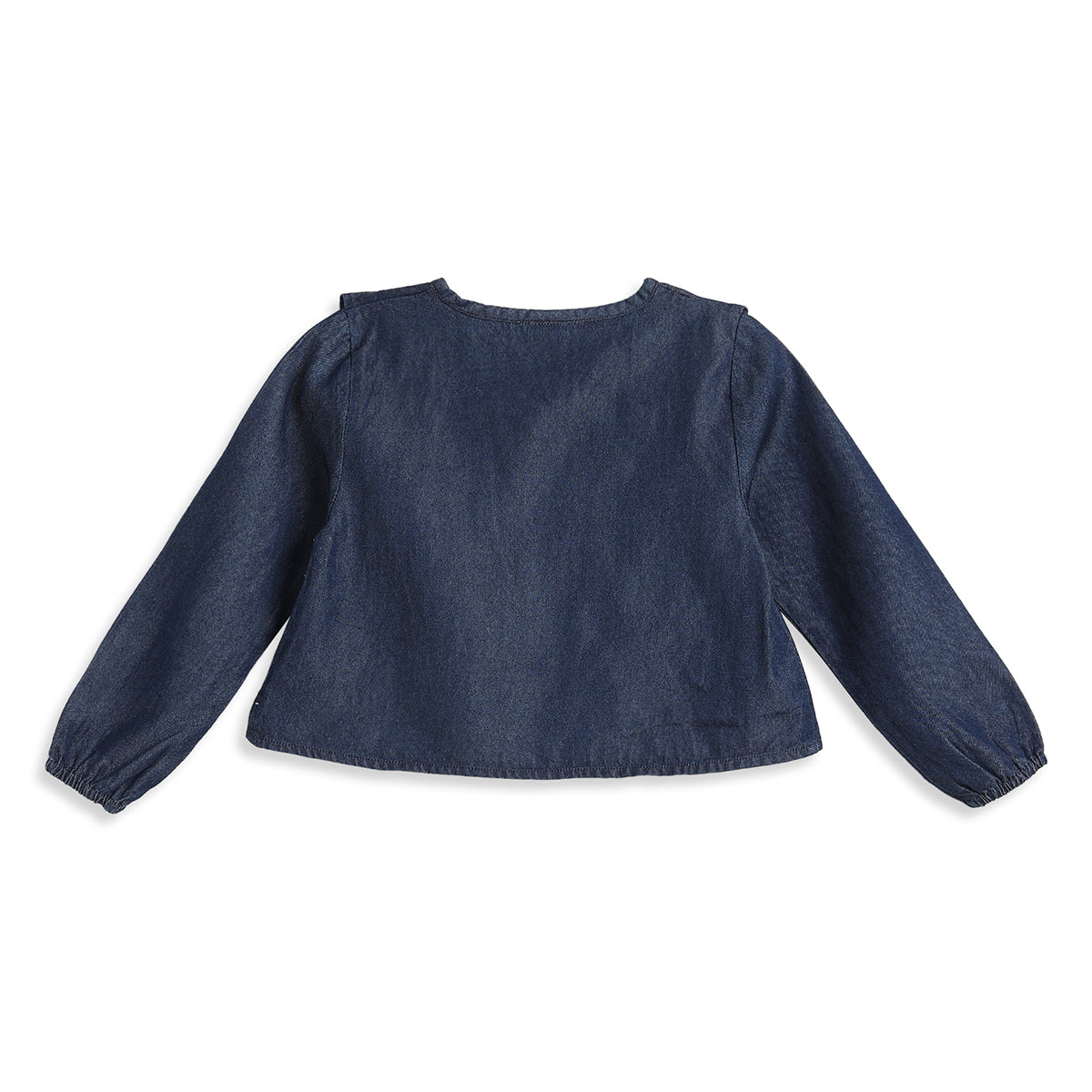 Baby Girls Dark Blue Denim Top Regular Fit .