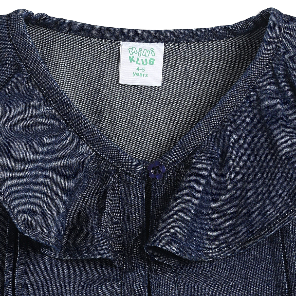 Baby Girls Dark Blue Denim Top Regular Fit .