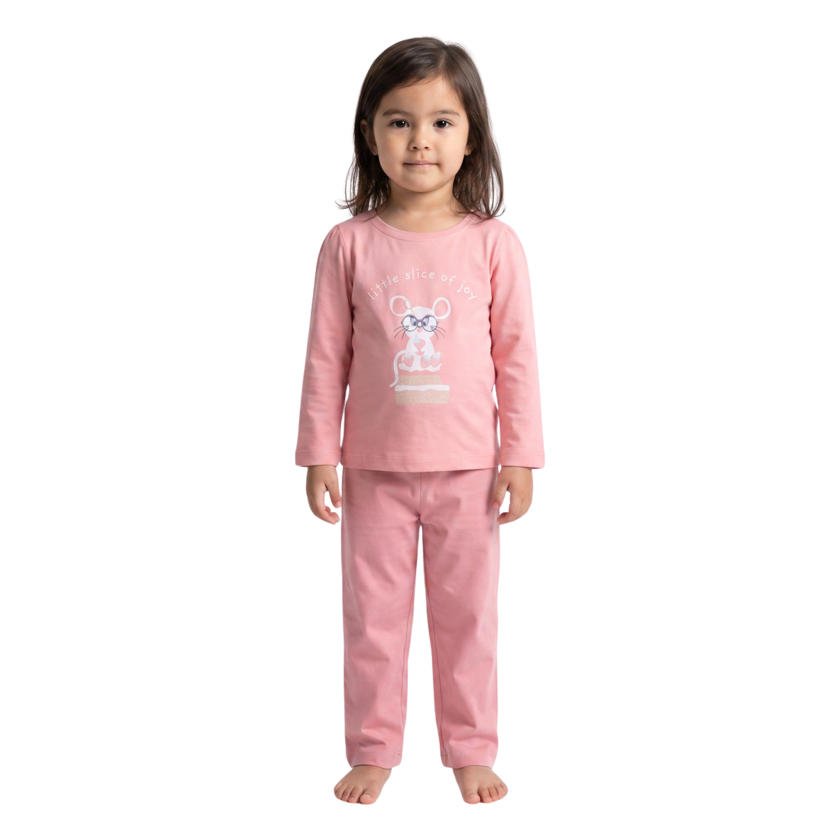 Girls Dusty Pink Cotton Wide Leg Pants Regular Fit Casual Kids Bottoms