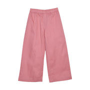 Girls Dusty Pink Cotton Wide Leg Pants Regular Fit Casual Kids Bottoms