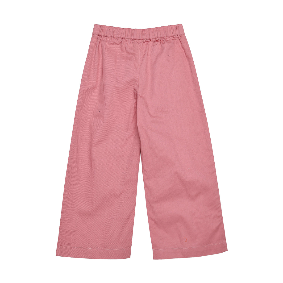 Girls Dusty Pink Cotton Wide Leg Pants Regular Fit Casual Kids Bottoms