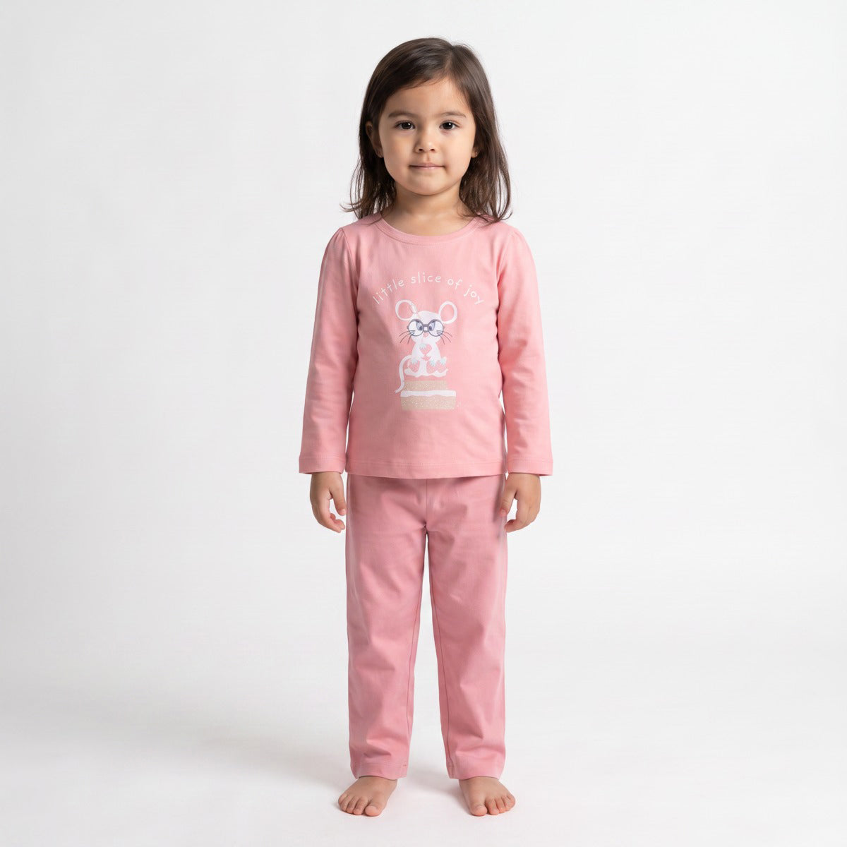 Girls Dusty Pink Cotton Wide Leg Pants Regular Fit Casual Kids Bottoms