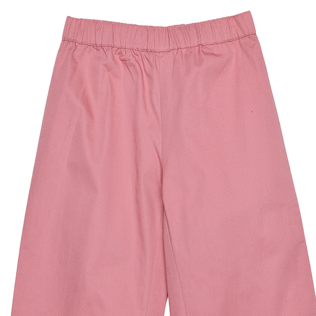 Girls Dusty Pink Cotton Wide Leg Pants Regular Fit Casual Kids Bottoms