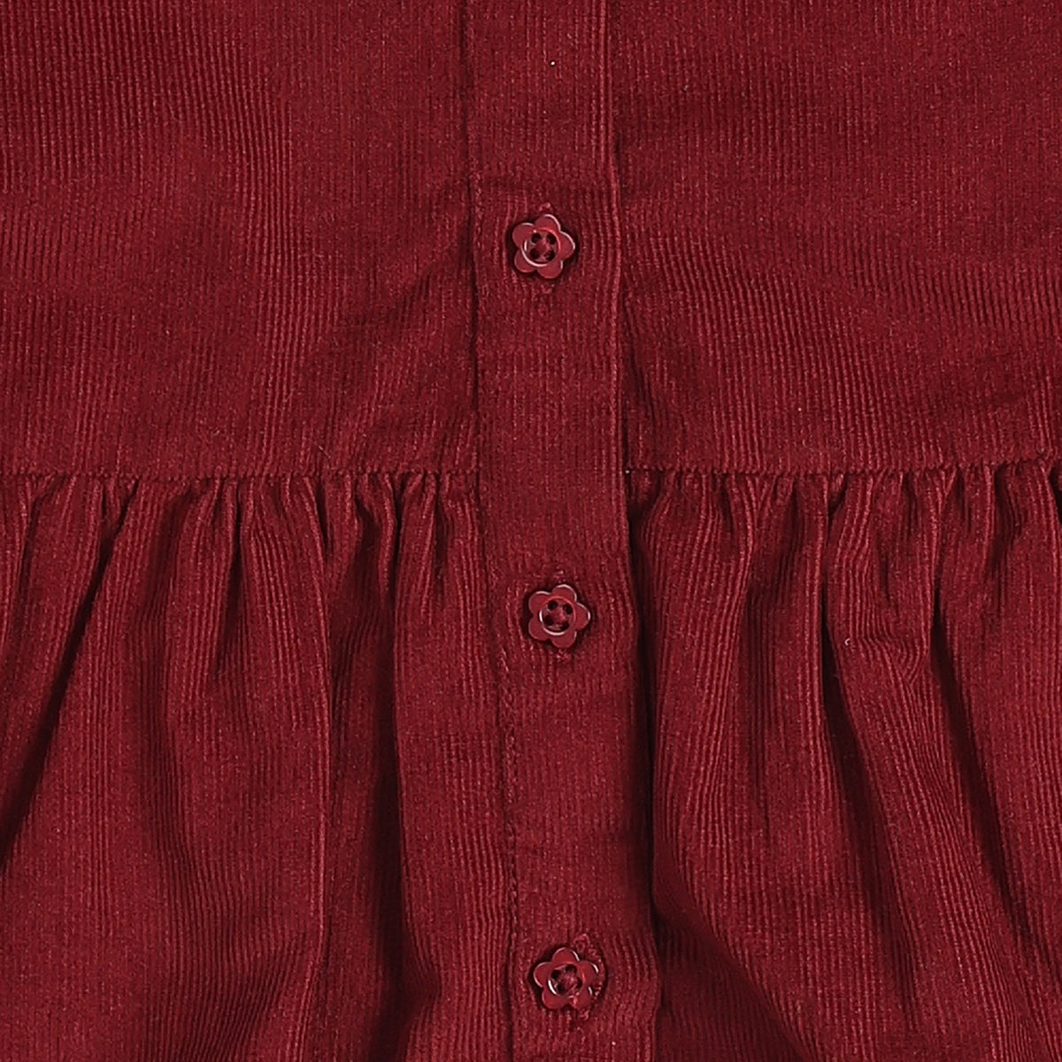 Baby Girls Maroon Corduroy Top Regular Fit Casual Top