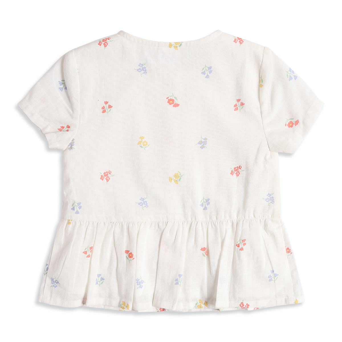 Baby Girls Off White Floral Print Top Regular Fit Casual Top