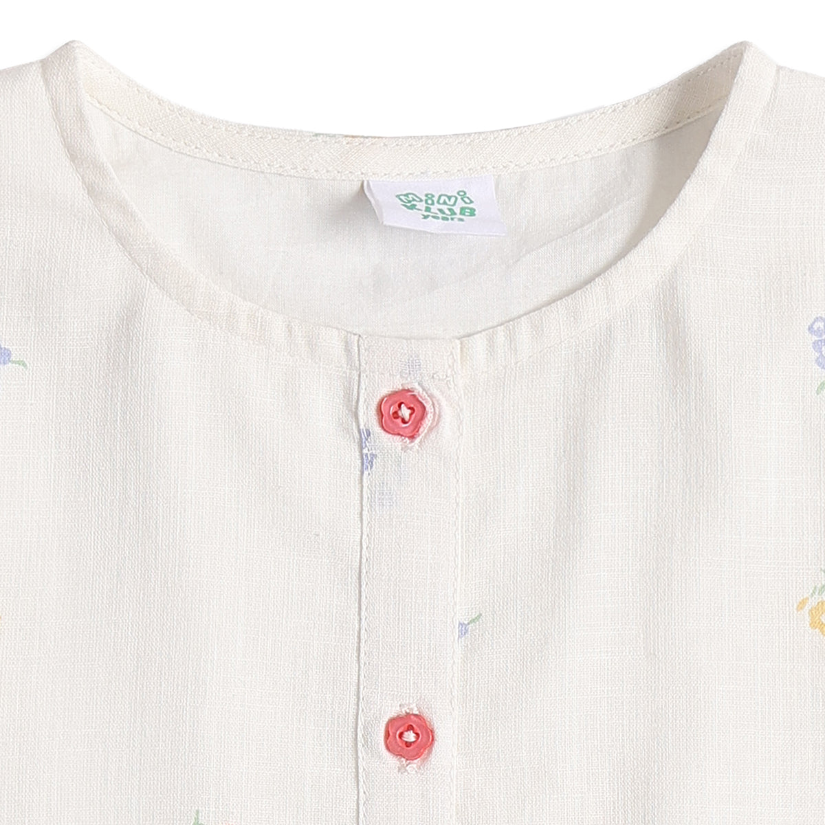 Baby Girls Off White Floral Print Top Regular Fit Casual Top
