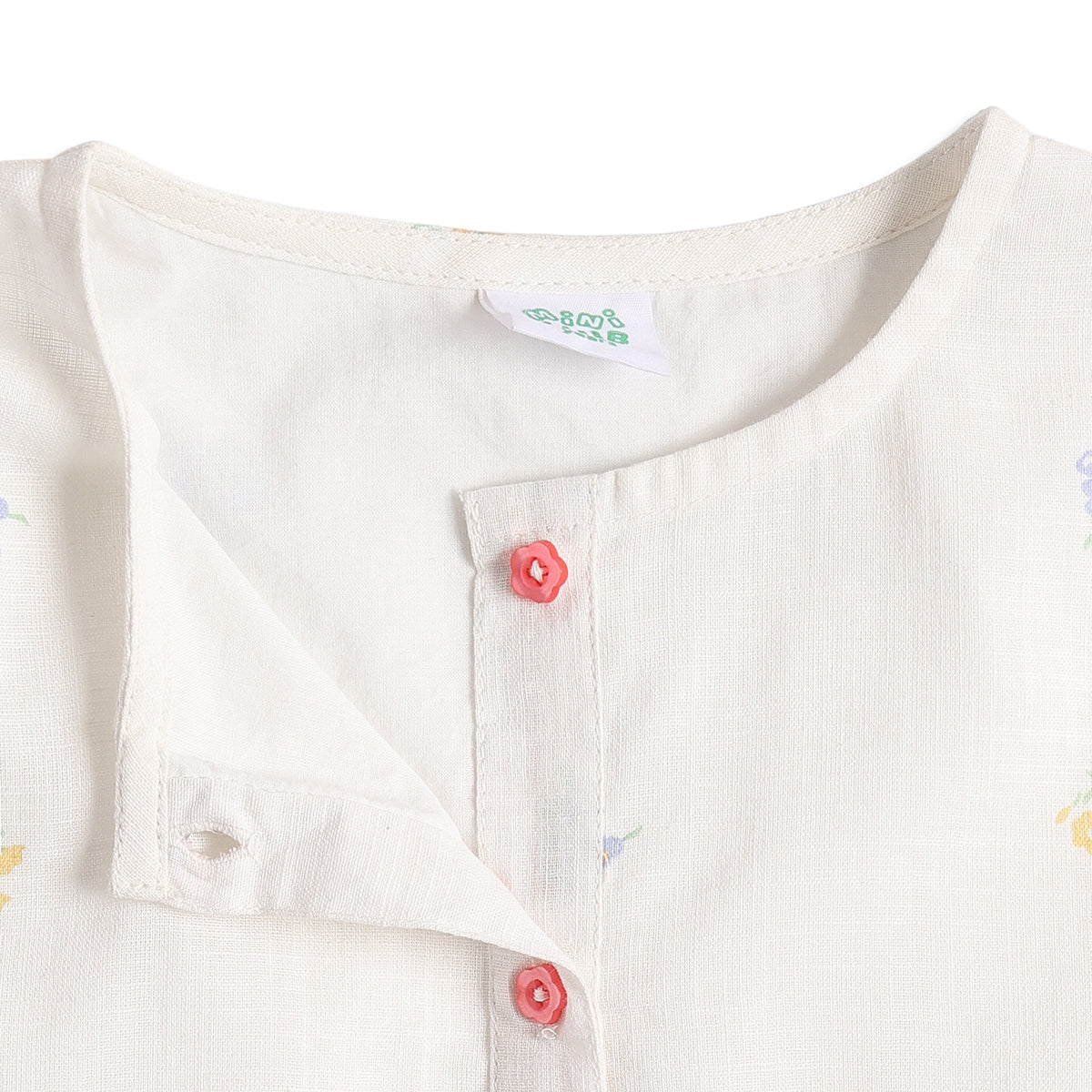Baby Girls Off White Floral Print Top Regular Fit Casual Top