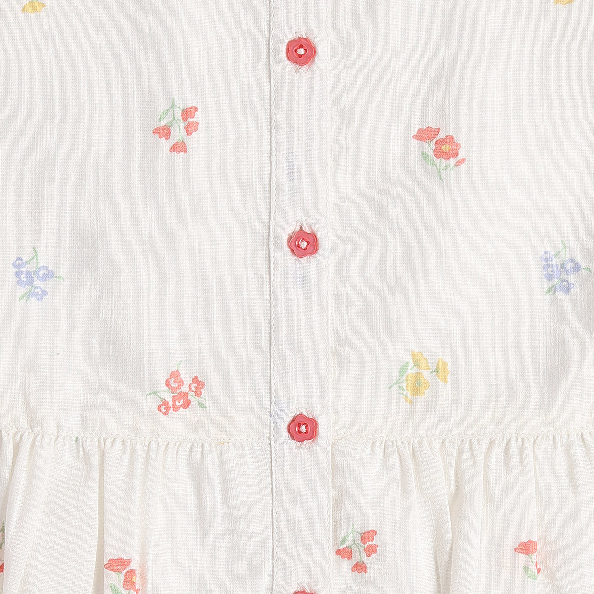 Baby Girls Off White Floral Print Top Regular Fit Casual Top